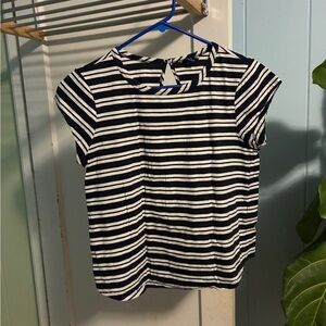 Nautica Black and White Striped Top